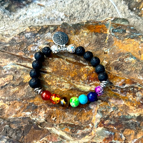Jewelry - 3/$20 Lava Stone Seven Chakra Healing Bracelet ✨🧘♀️